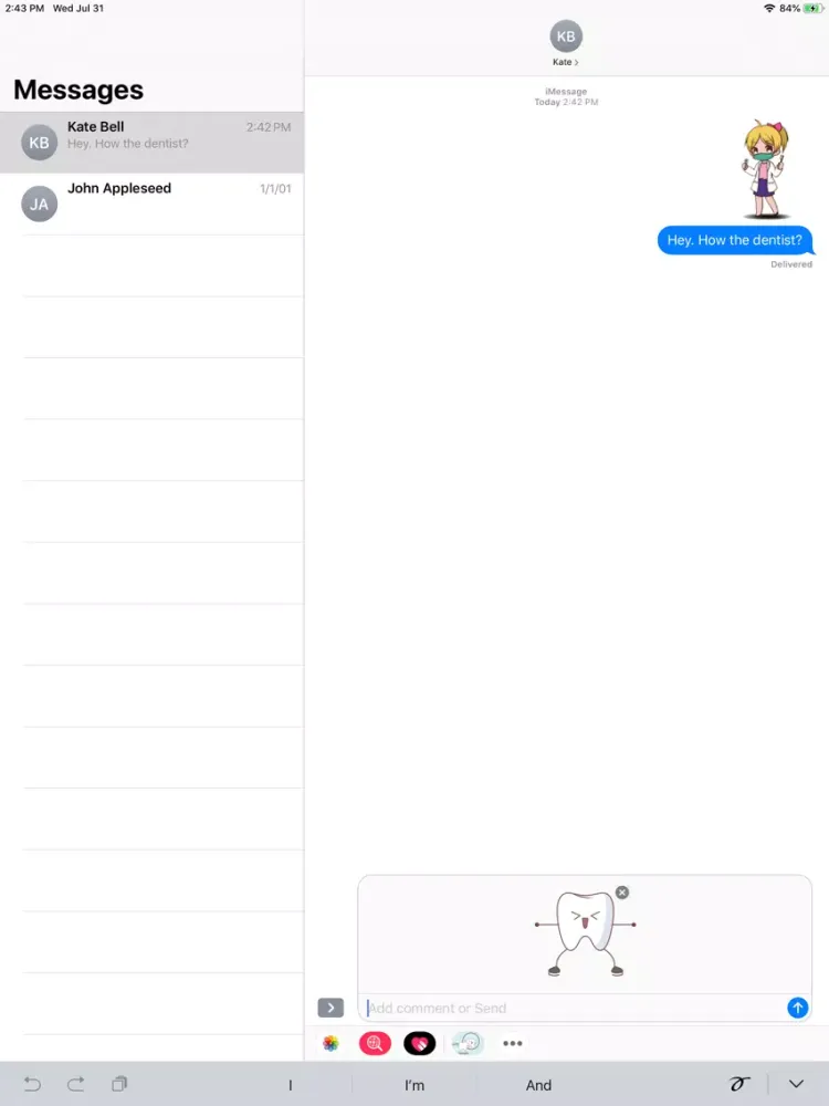 Ảnh chụp màn hình của Dentist Teeth Stickers iPad 