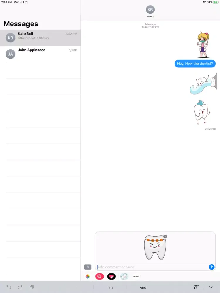 Ảnh chụp màn hình của Dentist Teeth Stickers iPad 