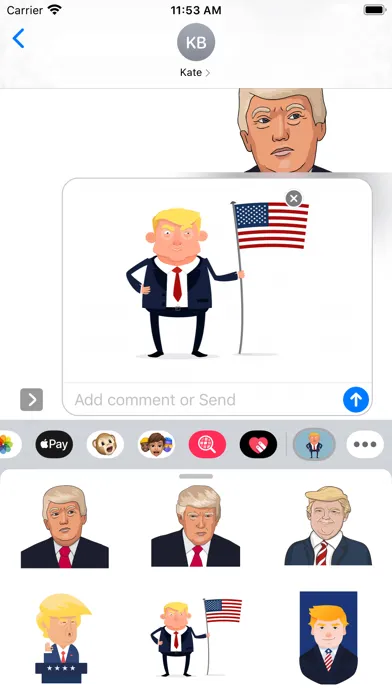 Capturas de pantalla de Donald Trump Emotions Stickers