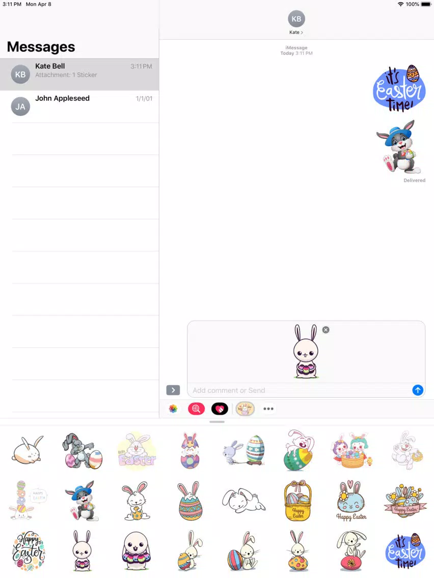 Easter Rabbit Pascha Stickers iPad  स्क्रीनशॉट
