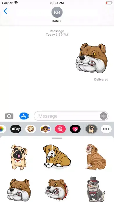 Lazy Bulldog Stickers应用截图