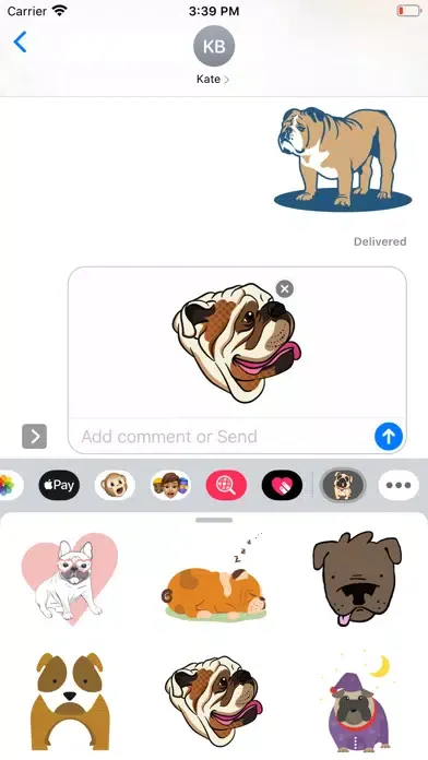 Lazy Bulldog Stickers应用截图