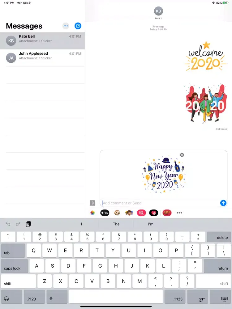 Screenshot di New Year 2020 Party Stickers iPad 