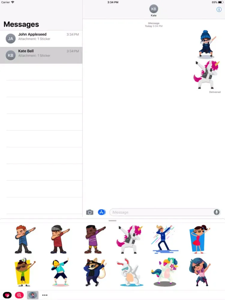 Popular Action Dab Stickers iPad  स्क्रीनशॉट