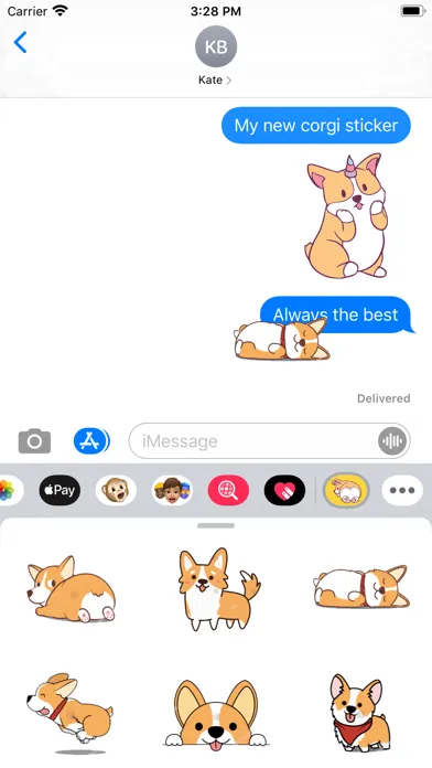 تصاویر Rainbow Corgi Stickers