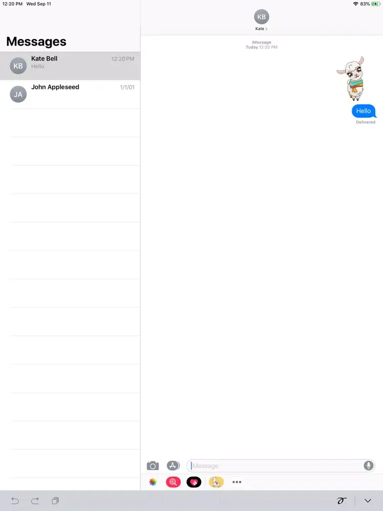 Ảnh chụp màn hình của Baby Alpaca Stickers iPad 