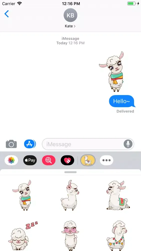 Ảnh chụp màn hình của Baby Alpaca Stickers