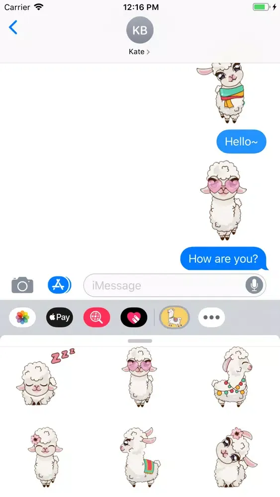 Ảnh chụp màn hình của Baby Alpaca Stickers