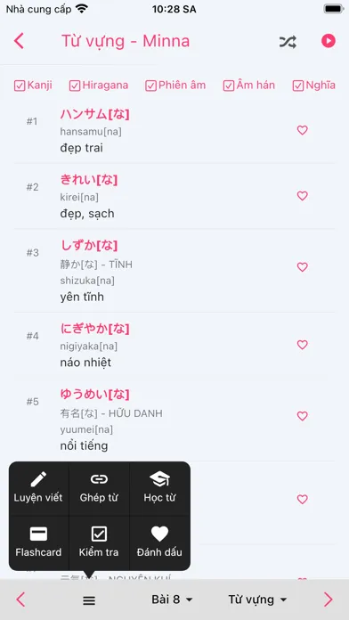 Ảnh chụp màn hình của V-Minna -Học tiếng Nhật N4, N5