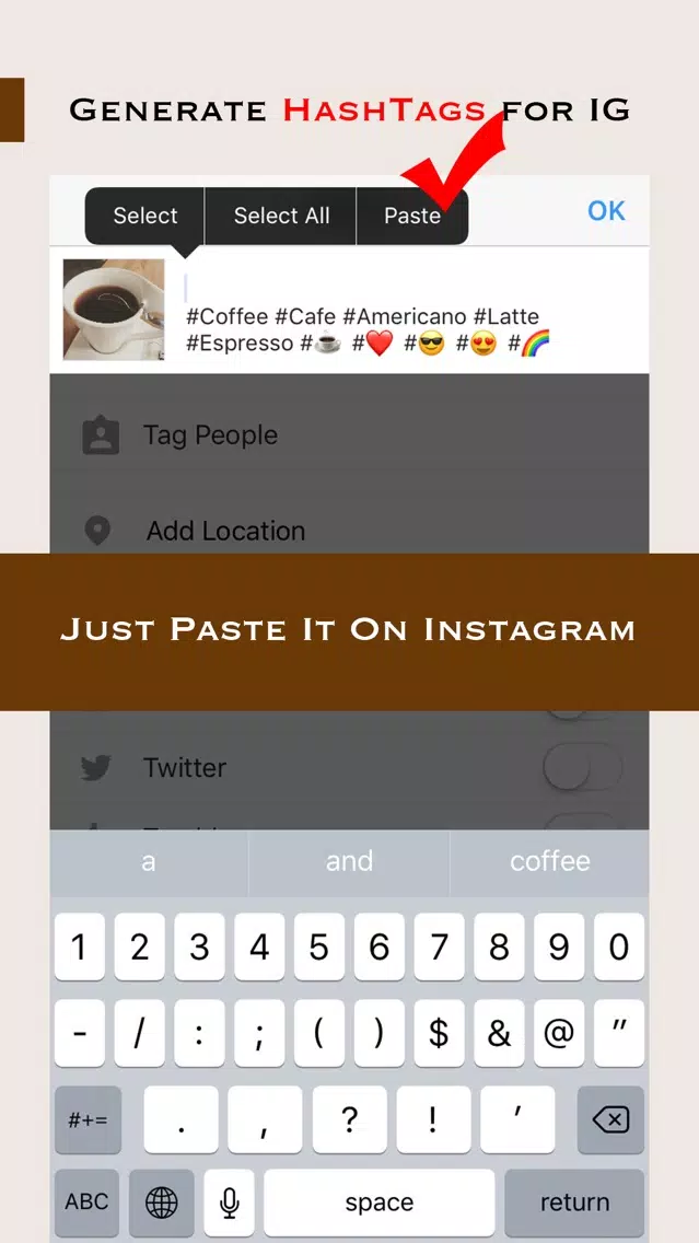 Screenshot di Hash G Lite - HashTags generator for SNS