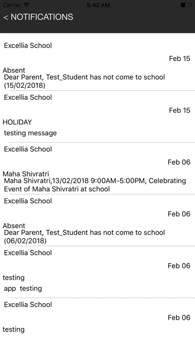 Zrzuty ekranu Excellia School App