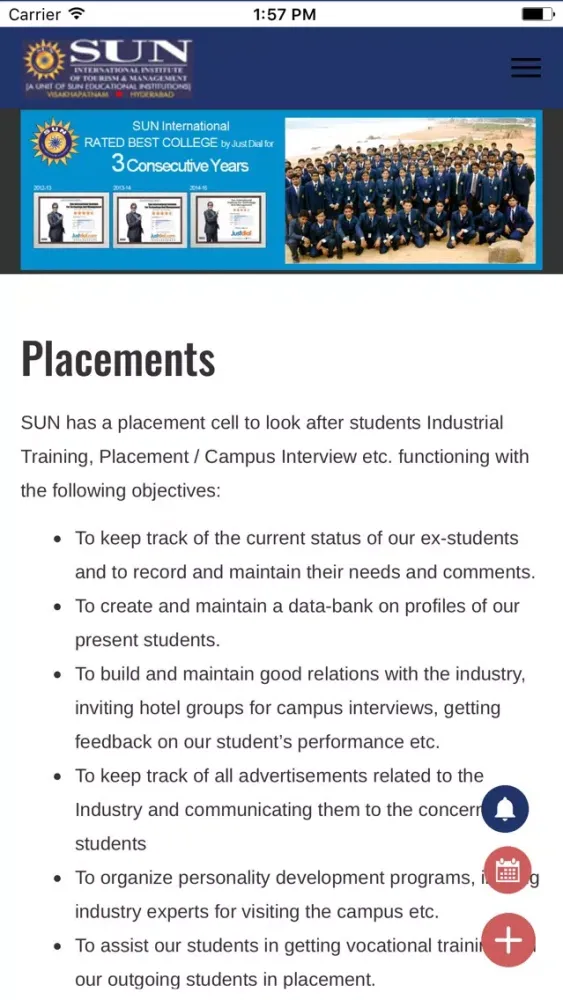Tangkapan skrin Sun College App