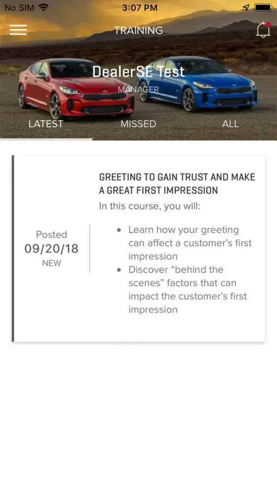 ภาพหน้าจอของ Kia Know & Go