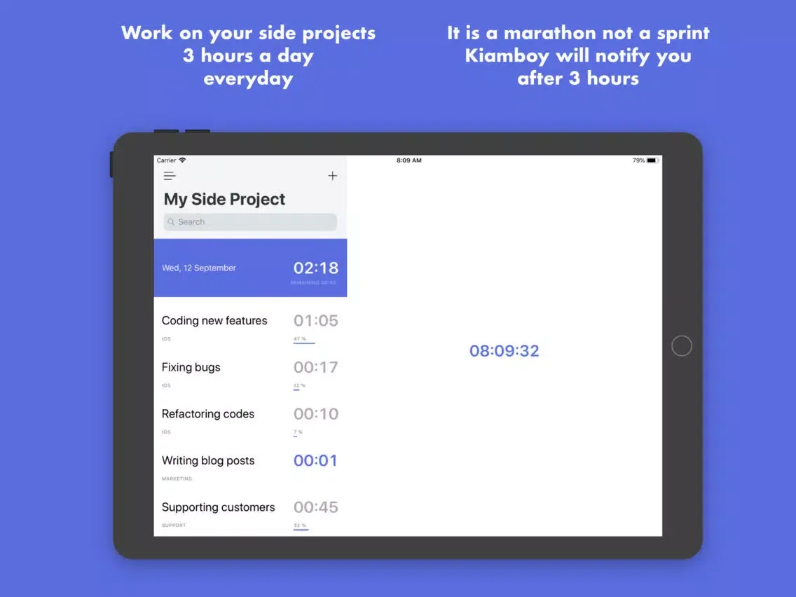 Ảnh chụp màn hình của Kiamboy: Manage Side Projects iPad 