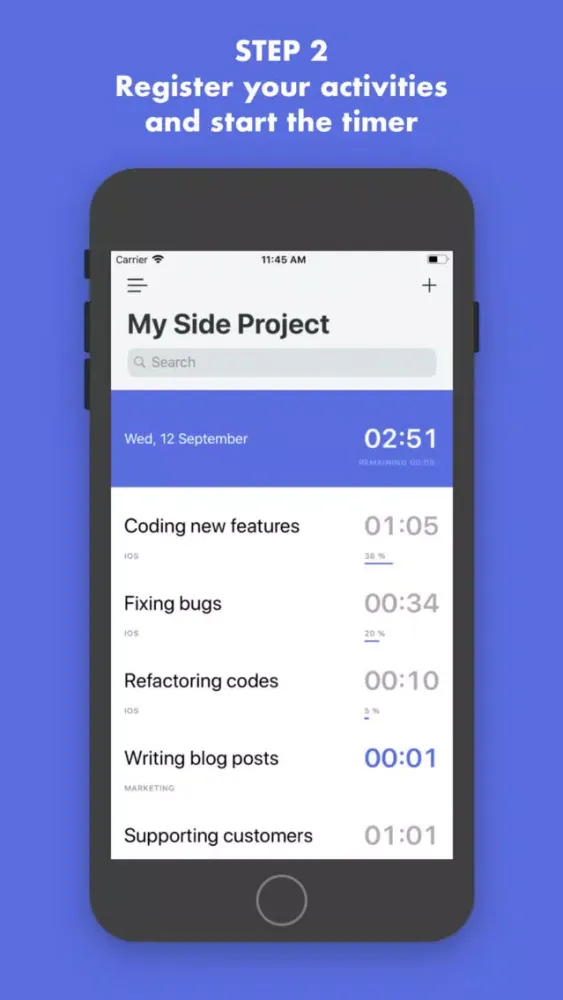 Ảnh chụp màn hình của Kiamboy: Manage Side Projects
