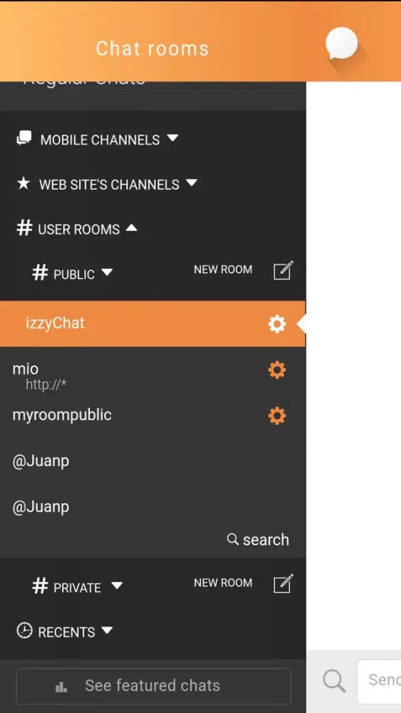 Capturas de pantalla de izzyChat