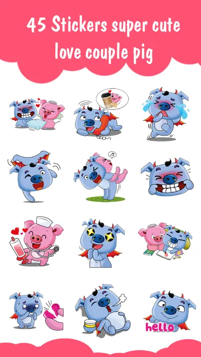Love Couple Pig Cute Sticker Screenshots