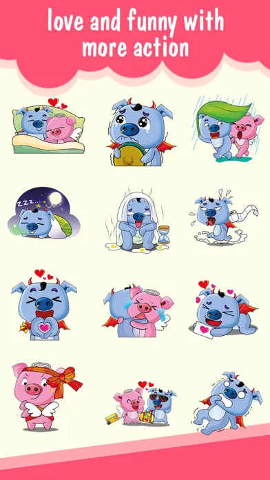 Love Couple Pig Cute Sticker Screenshots