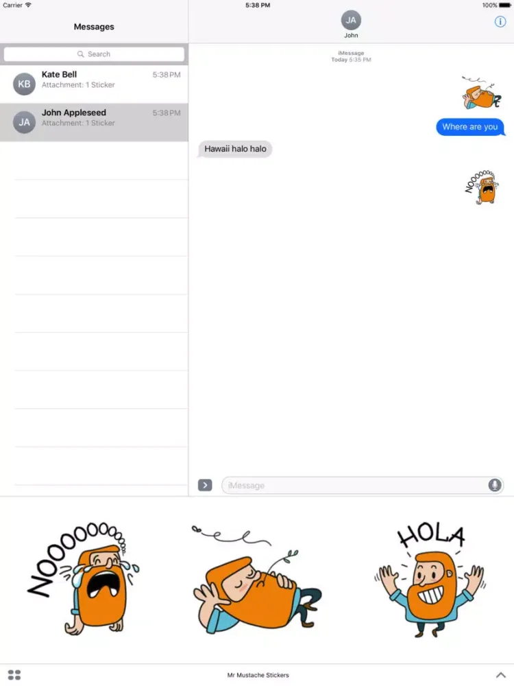 Mr Mustache Stickers iPad 應用截圖