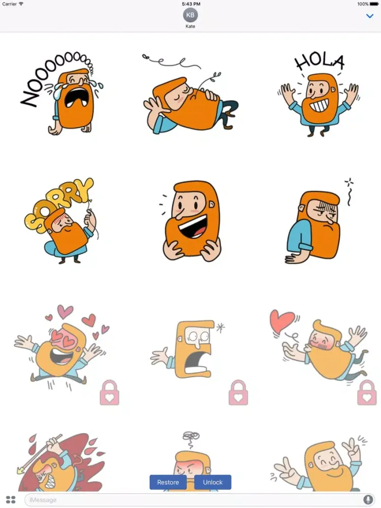 Mr Mustache Stickers iPad 應用截圖