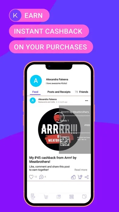 Screenshot di Kicksback – cashback and gifts