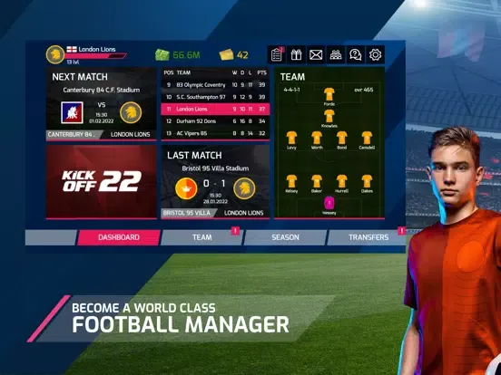 Captures d'écran de KickOff 22 Football Manager iPad 