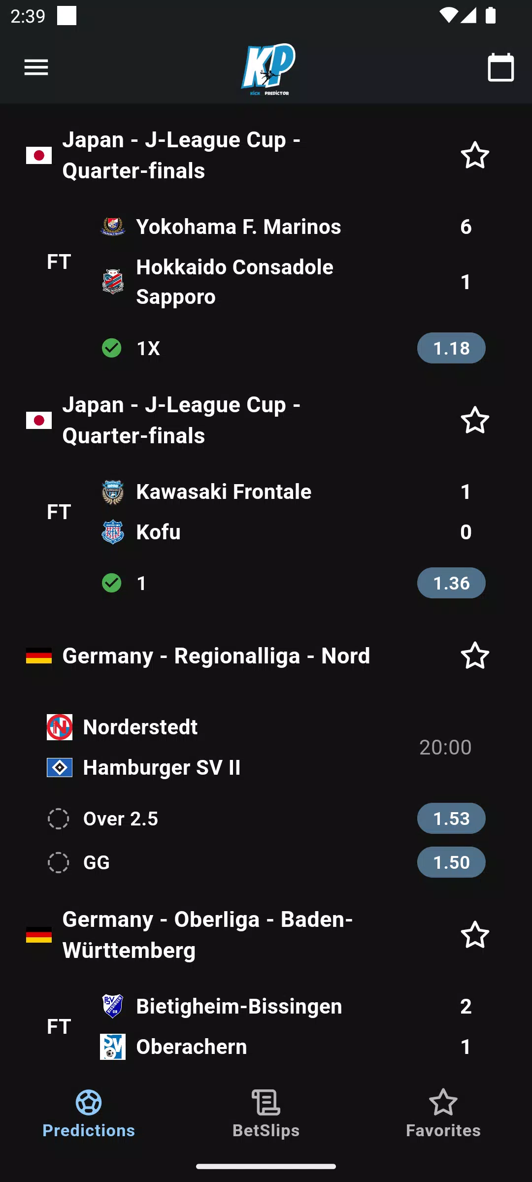Kick Predictor Screenshots