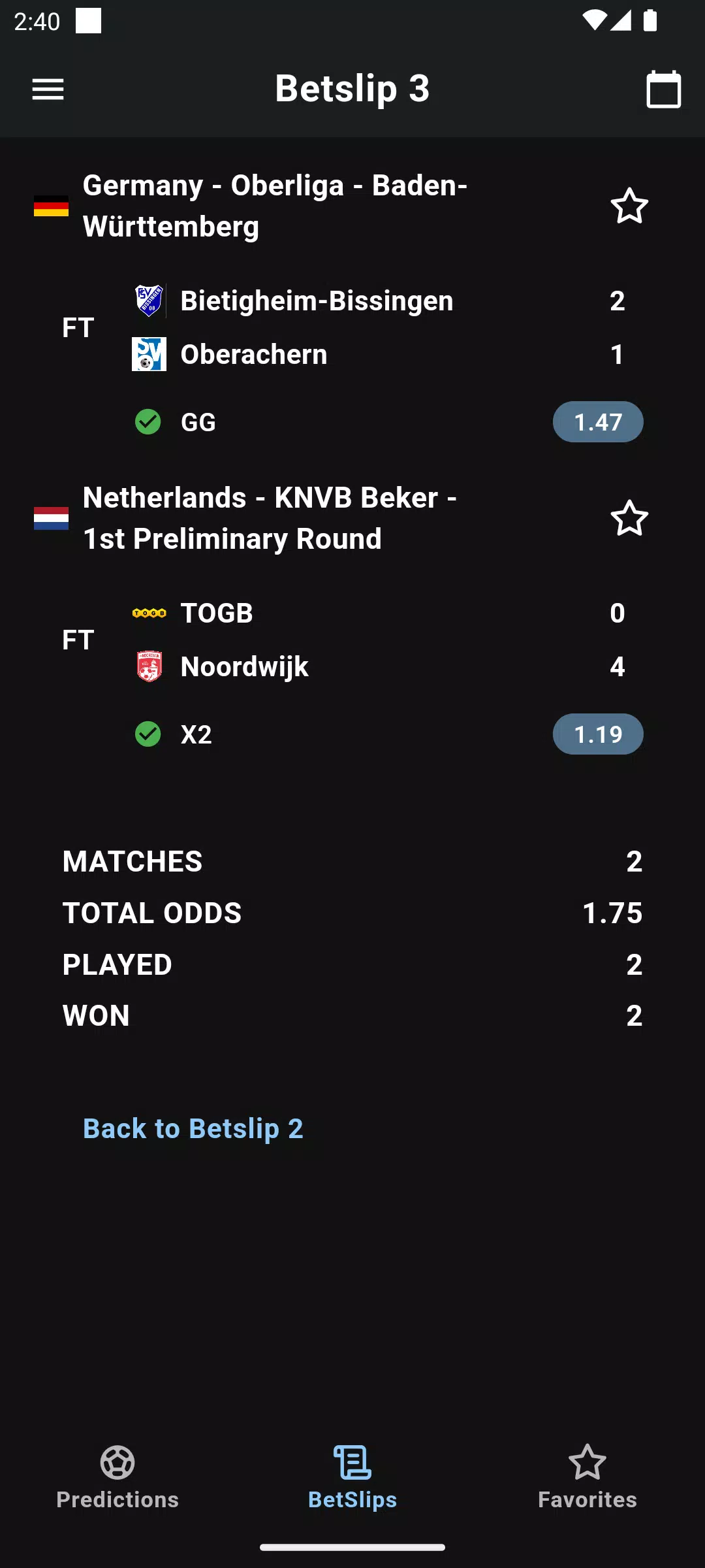 Kick Predictor Screenshots