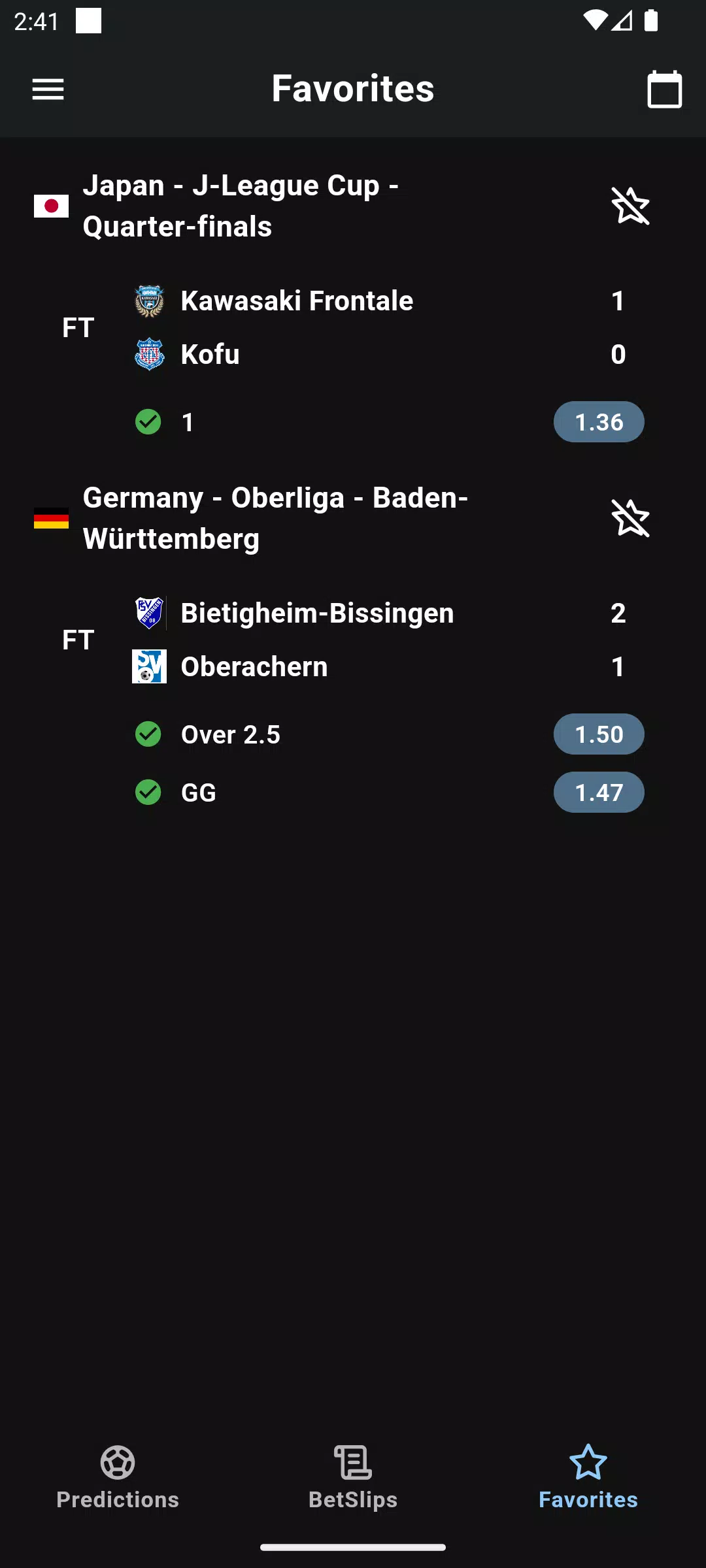 Kick Predictor Screenshots