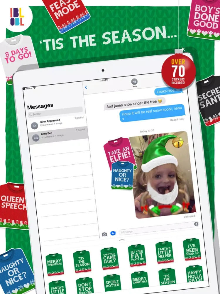 Christmas Jumpers for iMessage iPad  سکرین شاٹس