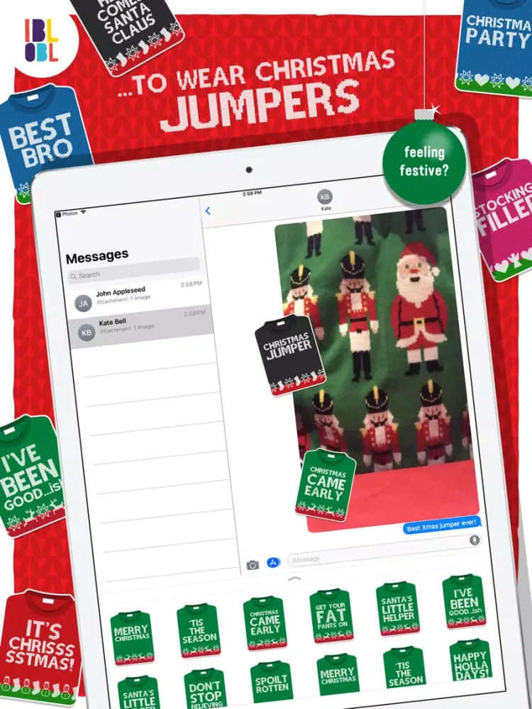 Christmas Jumpers for iMessage iPad  سکرین شاٹس