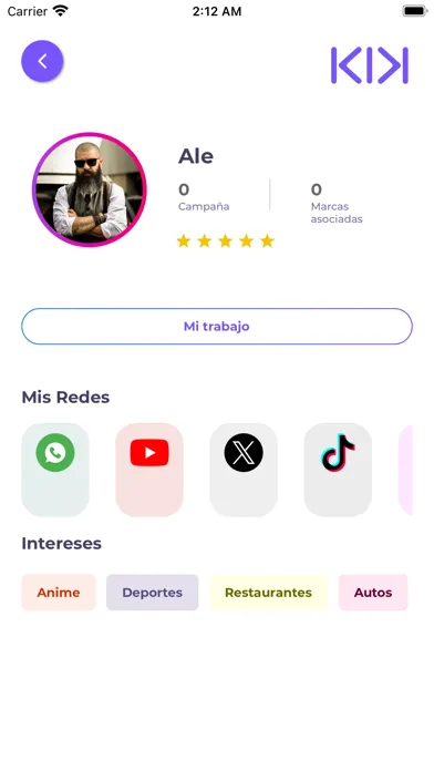 Ảnh chụp màn hình của KIK - Influencer Marketing