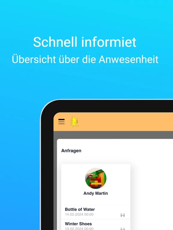 Tangkapan skrin TÄKS Eltern-App iPad 