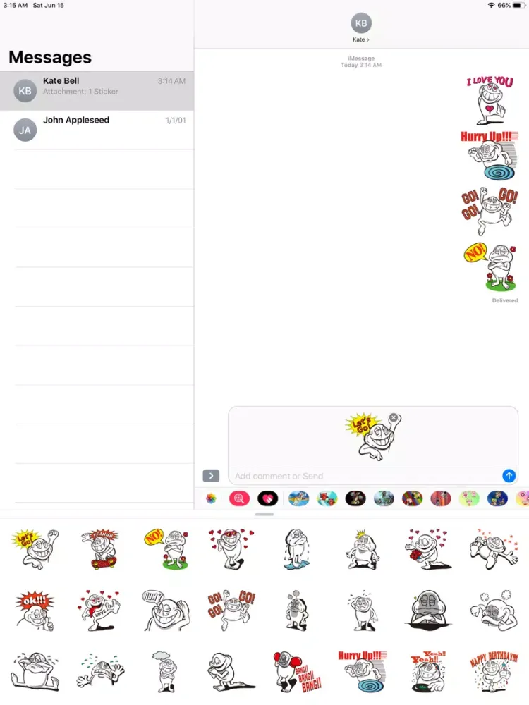 Crazy Cartoon Stickers iPad 应用截图