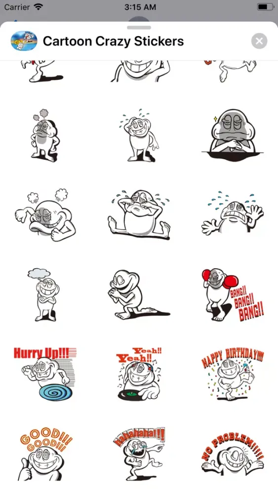 Crazy Cartoon Stickers应用截图