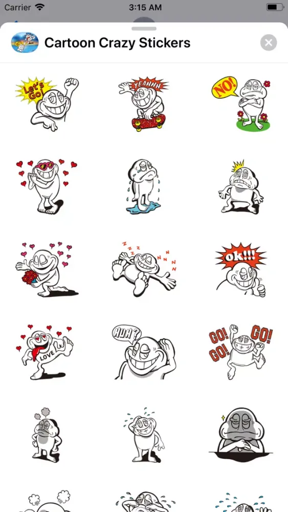 Crazy Cartoon Stickers应用截图
