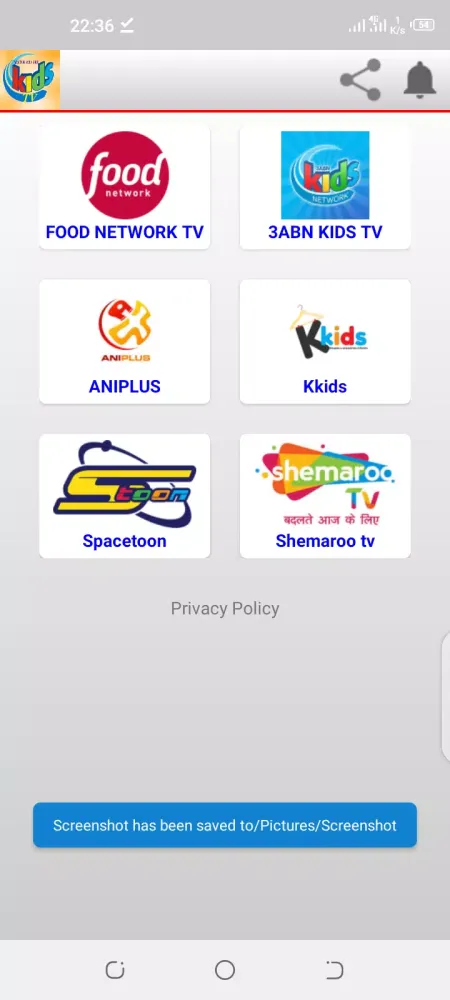Captures d'écran de KIDS Over 16 TV