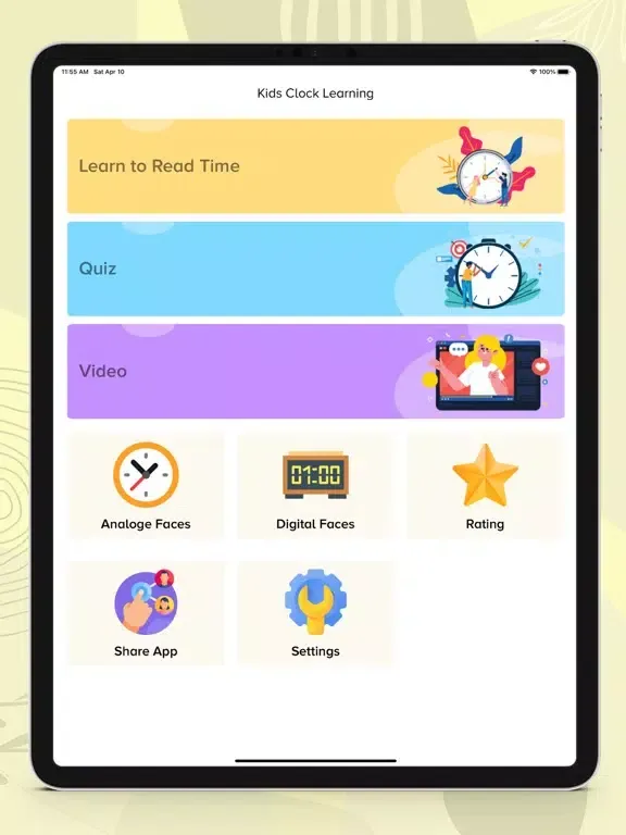 صور Kids clock learning iPad 