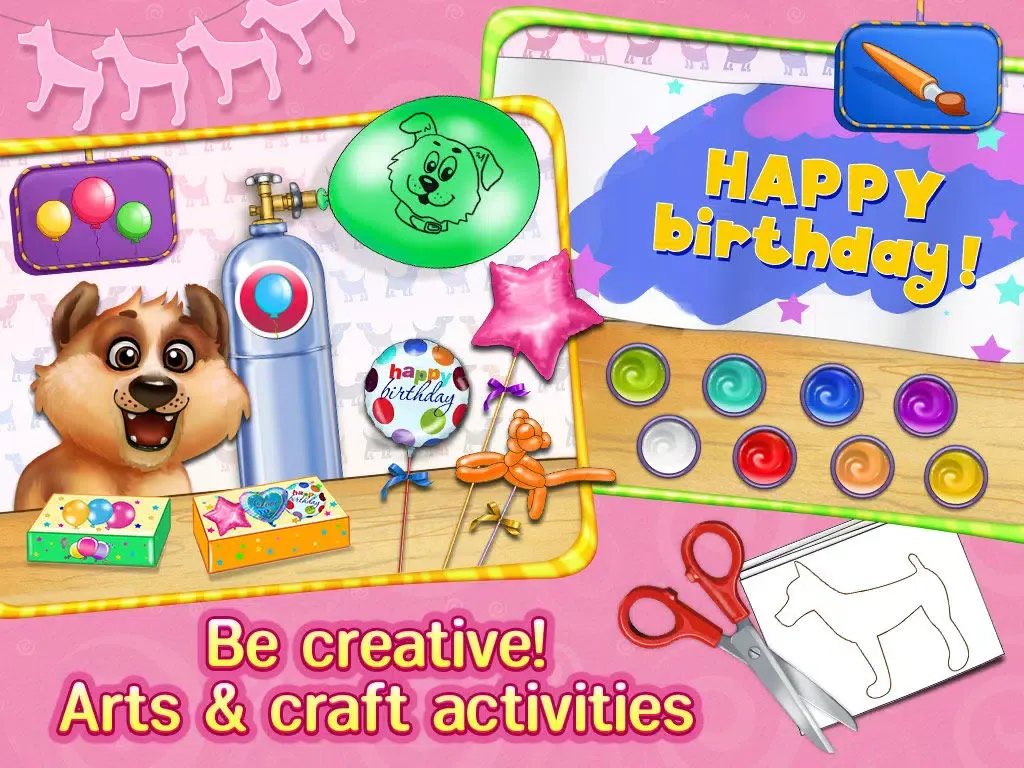 Screenshot di Puppy's Birthday Party - Care, Dress Up & Play! iPad 