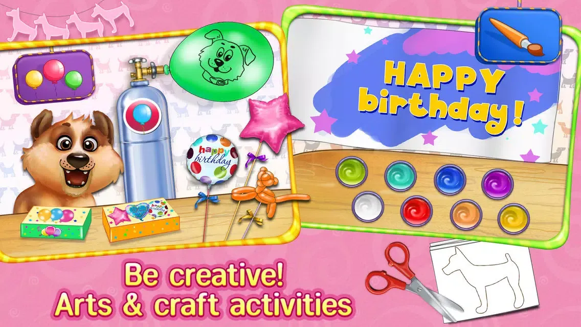 Screenshot di Puppy's Birthday Party - Care, Dress Up & Play!