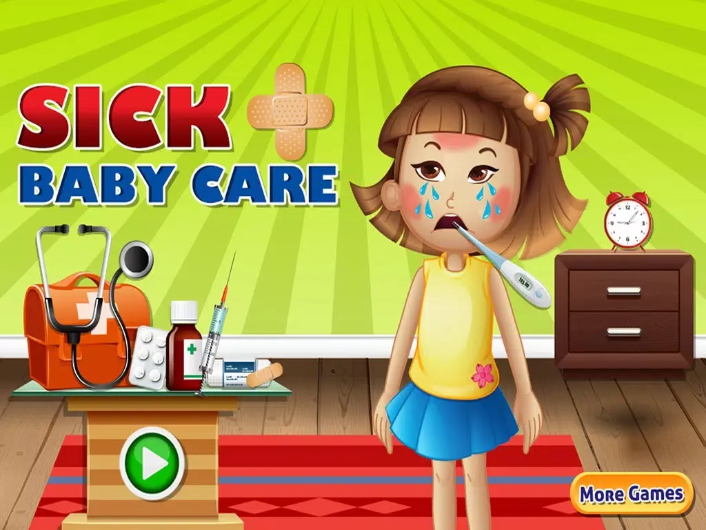 Sick Baby Care - A little doctor first aid salon & baby hospital care game iPad Screenshots