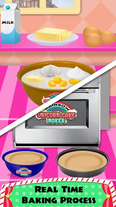 Tangkapan skrin DIY Unicorn Rainbow Cake Cooking! Sweet Dessert