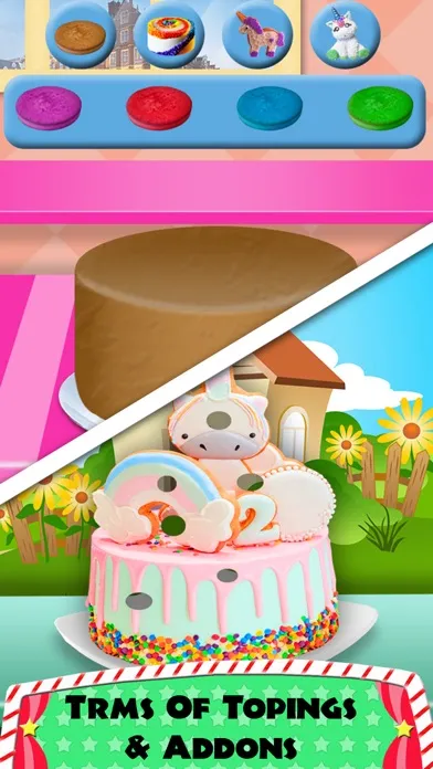 Tangkapan skrin DIY Unicorn Rainbow Cake Cooking! Sweet Dessert