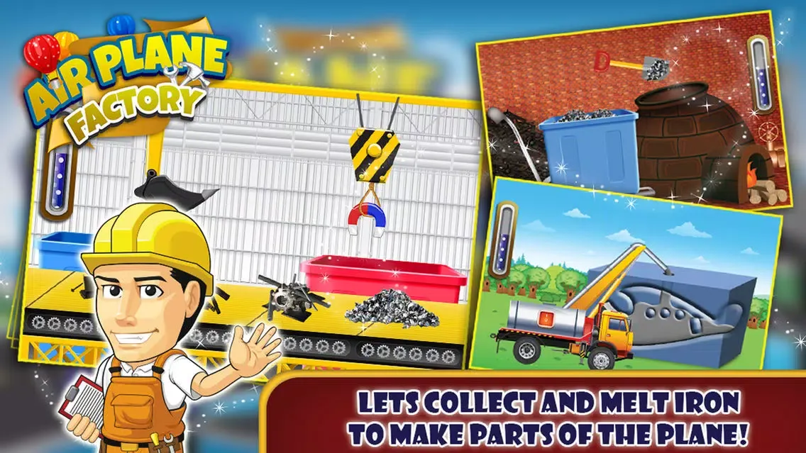 Airplane Factory – Build & design aircraft in this mechanic game for kids スクリーンショット