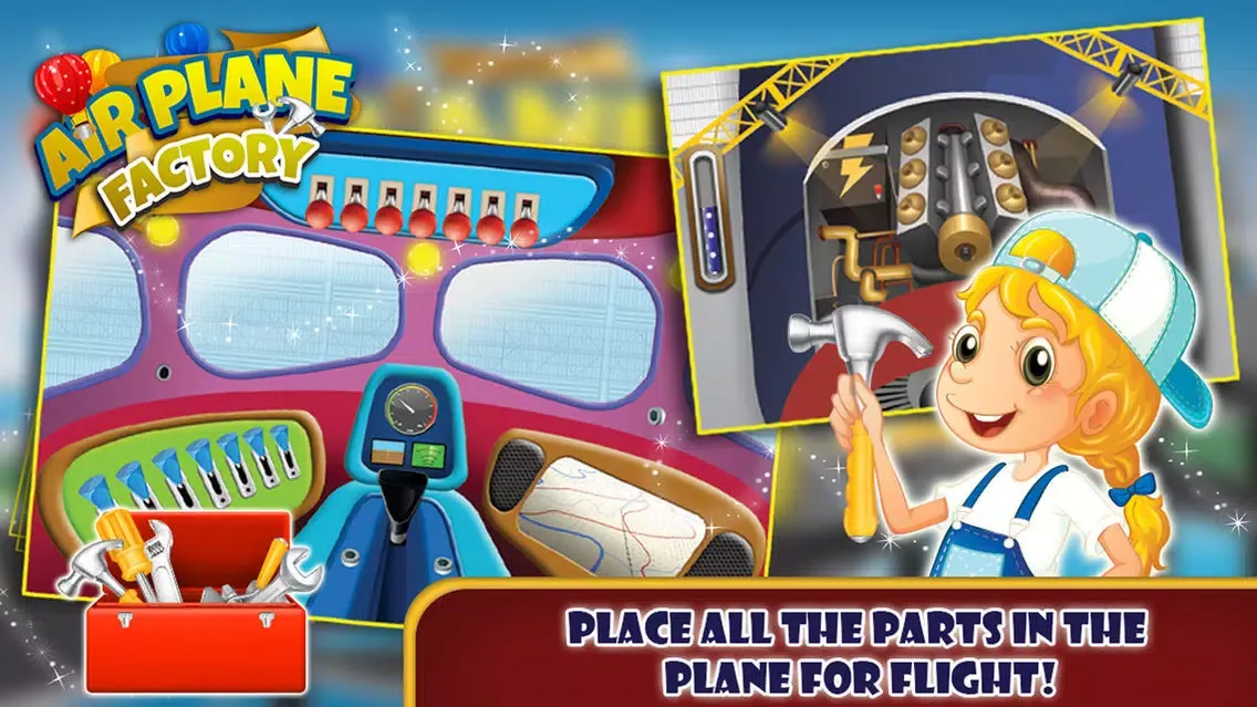 Airplane Factory – Build & design aircraft in this mechanic game for kids スクリーンショット