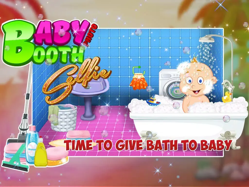 تصاویر Baby Photo Booth Selfie – Crazy kids’ bath, dress up & salon game iPad 