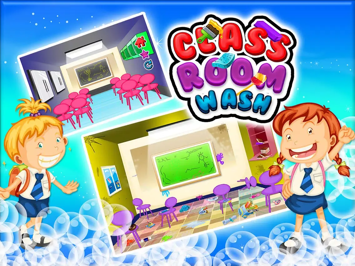 Class Room Wash – Kids Cleanup Game iPad  Screenshots