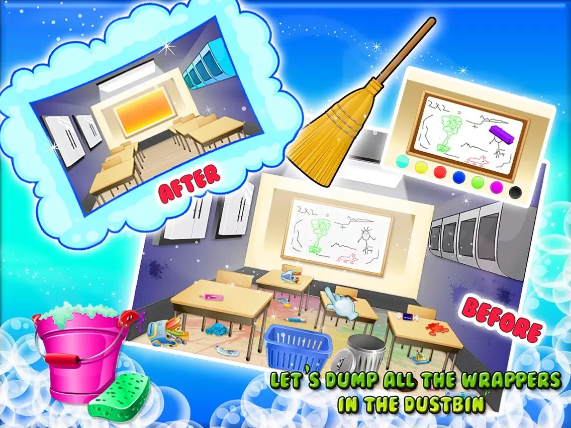 Class Room Wash – Kids Cleanup Game iPad  Screenshots