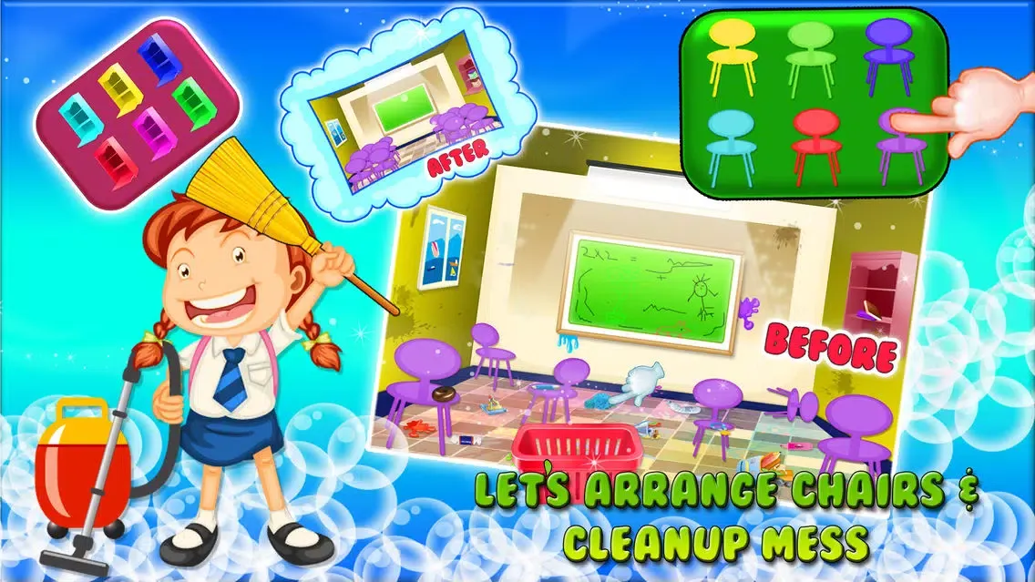 Class Room Wash – Kids Cleanup Game Screenshots