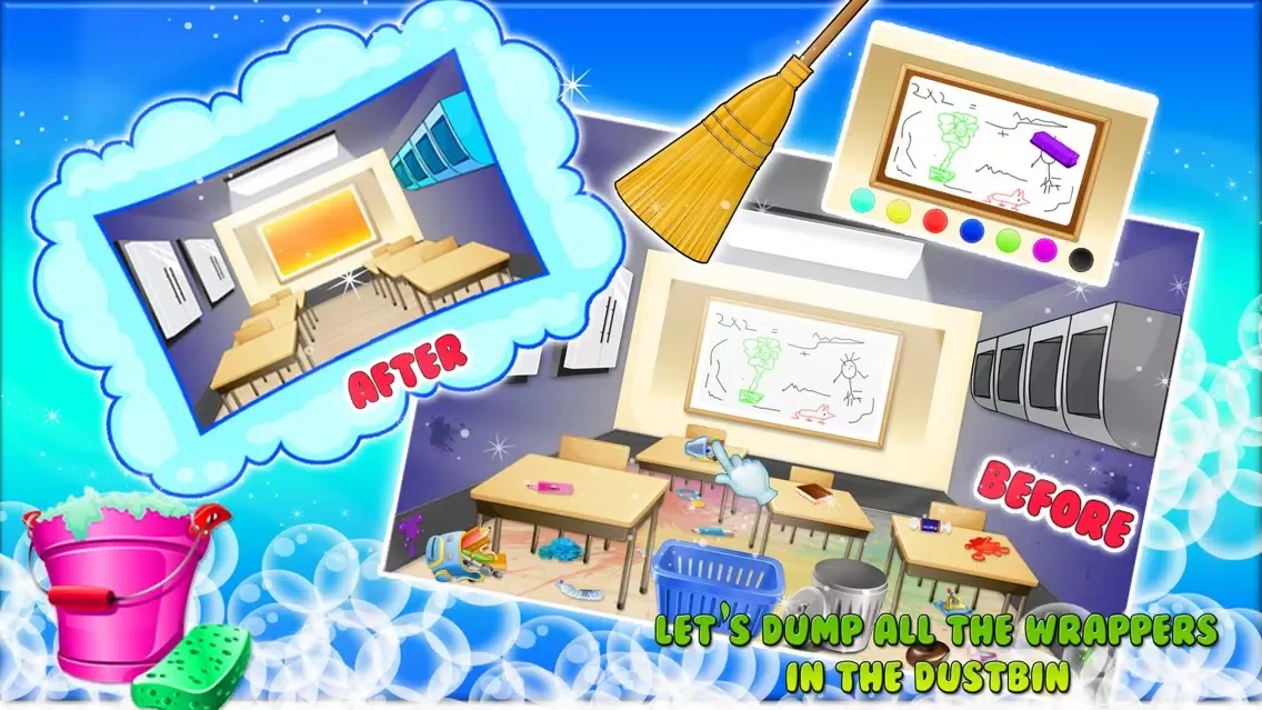 Class Room Wash – Kids Cleanup Game Screenshots